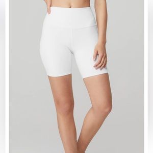 Alo High Waist Biker Short Small White NWT
